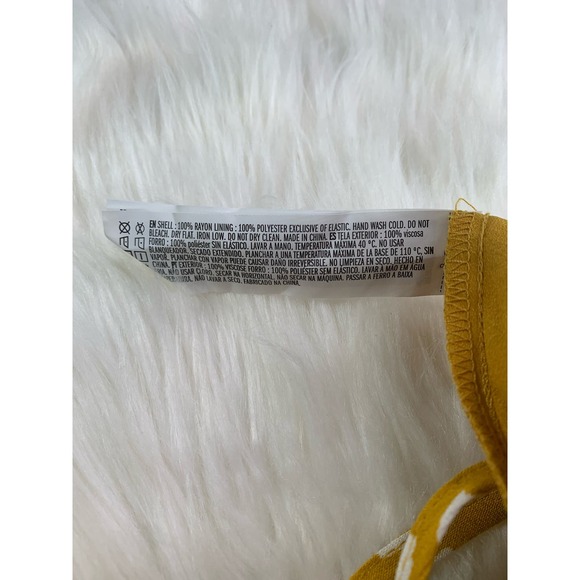 Forever 21 NWT Woven Cutout Long Dress in spotted Mustard Spring Summer - Picture 13 of 15